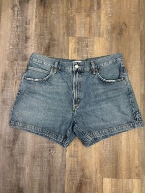 Agolde Magda Mid Wash Denim Shorts Size 32 LIKE NEW